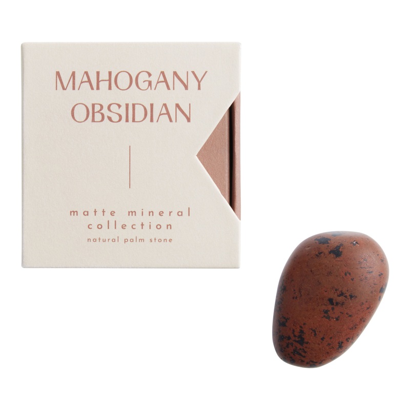 GeoCentral Mahogany Obsidian Natural Crystal Palm Stone