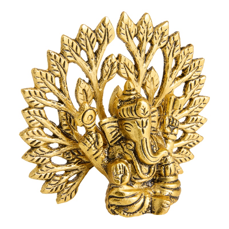 Gold Metal Tree of Life Ganesh Decor