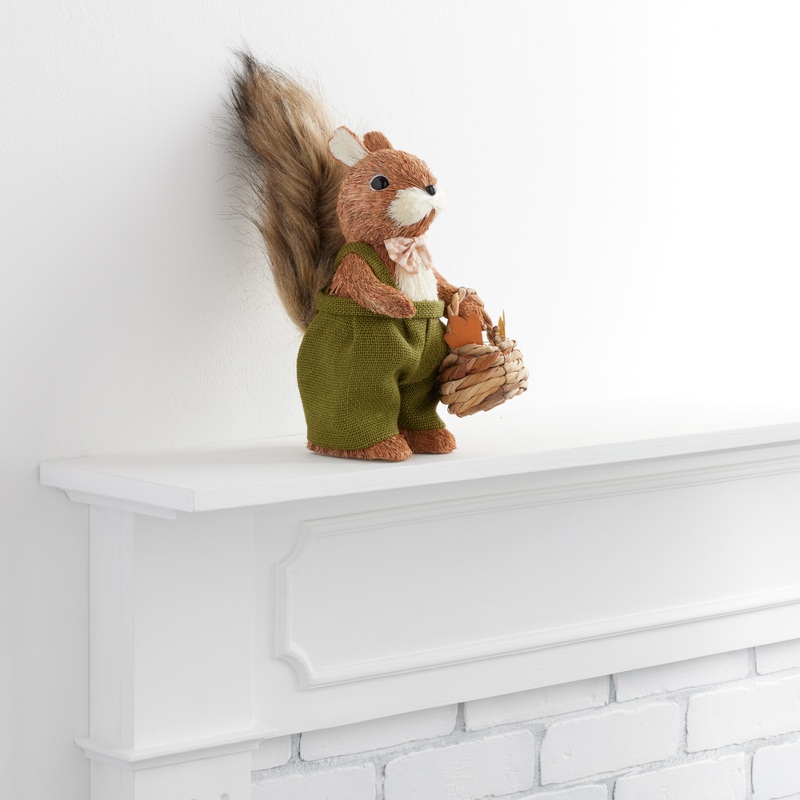 Natural Fiber Harvest Squirrel Boy Decor