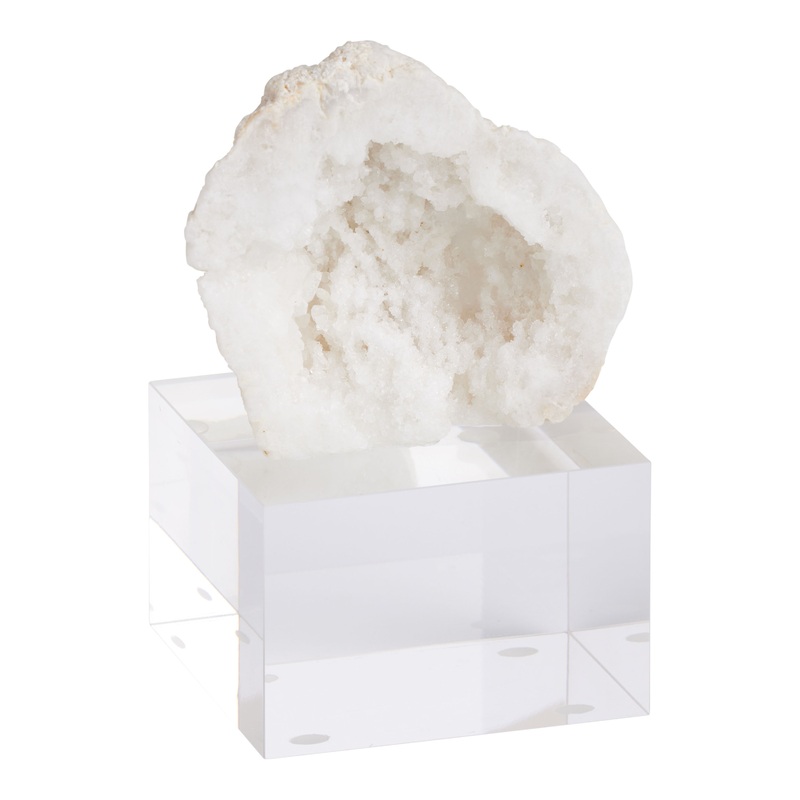 Natural White Agate Crystal on Stand