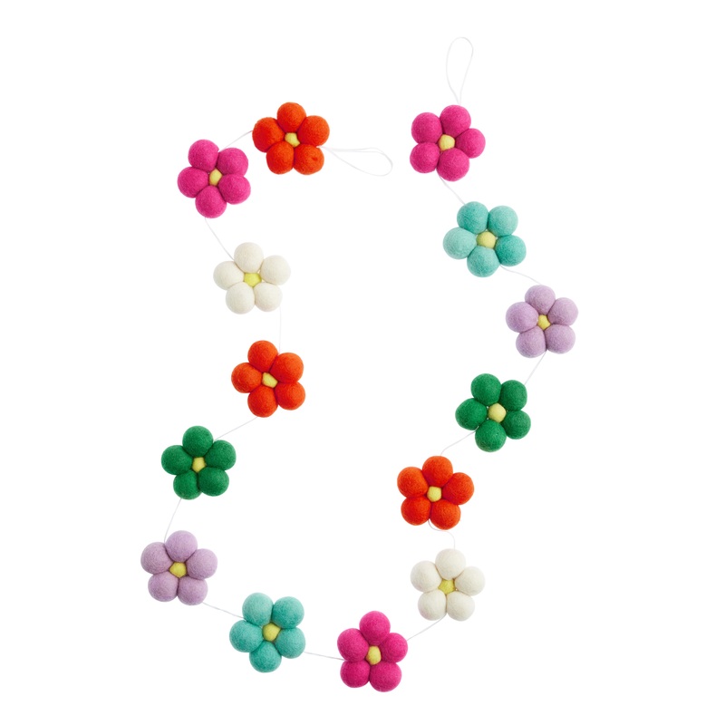 Rainbow Felt Flower Garland