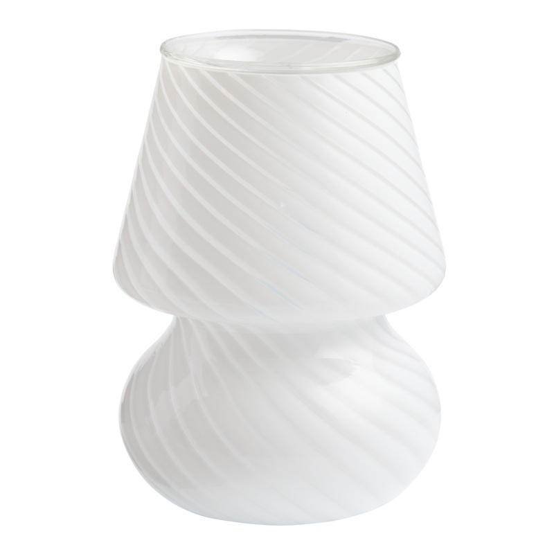 White Swirl Glass Electric Oil Warmer