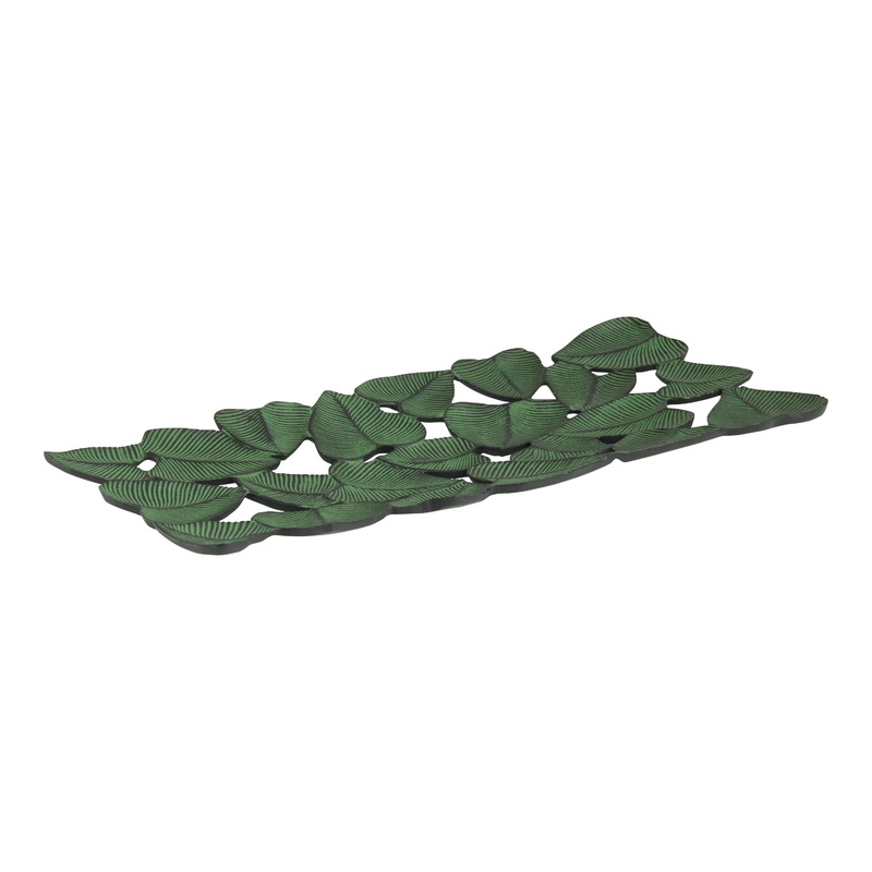 Antheia Dark Green Metal Tropical Leaf Tray