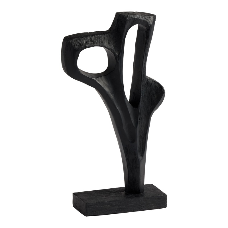 CRAFT Black Mango Wood Abstract Sculpture Decor