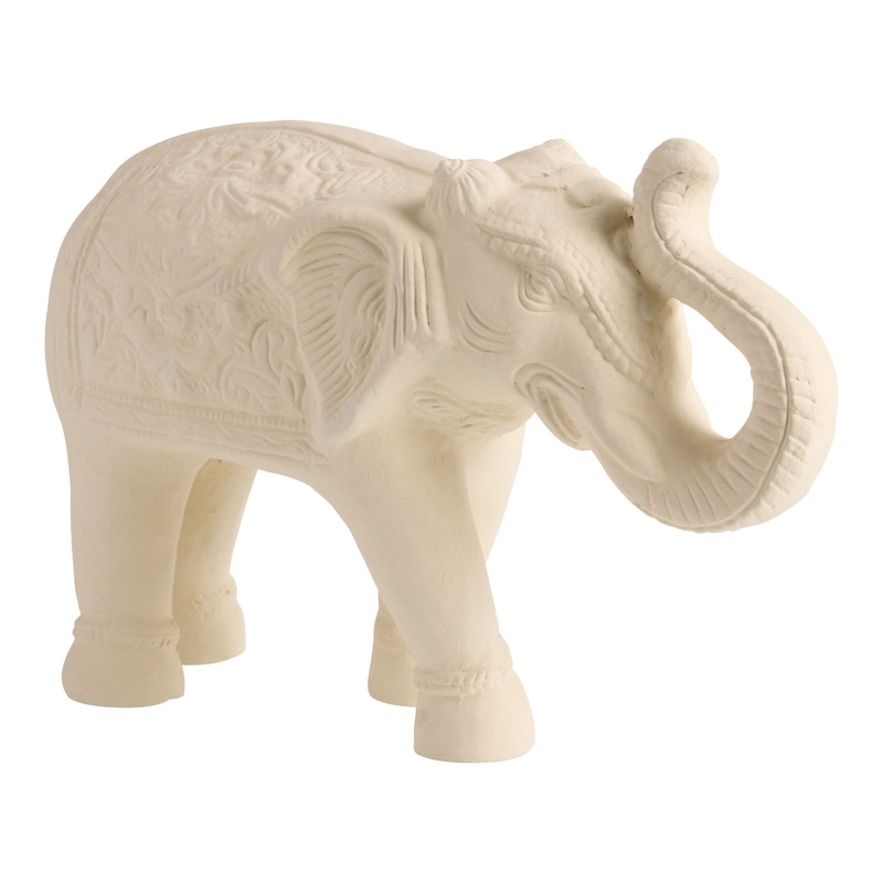 CRAFT Ivory Paper Mache Elephant Tabletop Decor