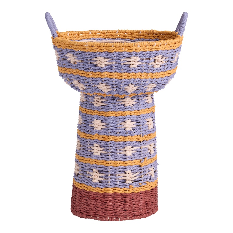 CRAFT Purple and Orange Natural Fiber Woven Vase