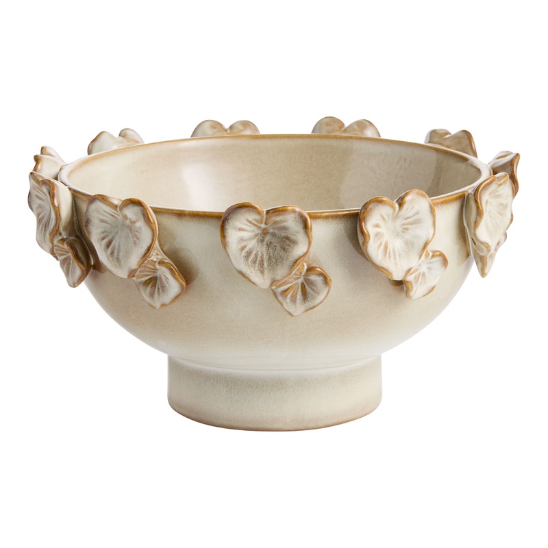 CRAFT Taupe Reactive Glaze Ceramic Flower Bowl Decor