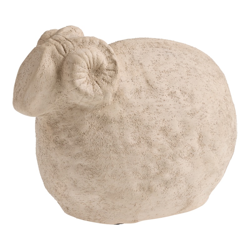 Ivory Terracotta Ram Figurative Sculpture Decor