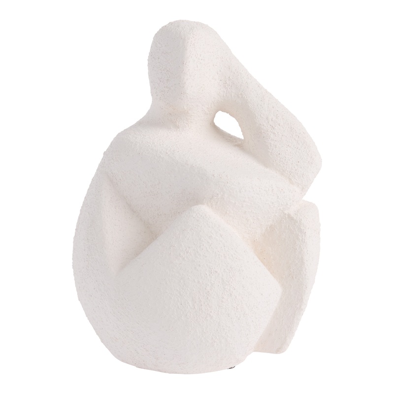 Ivory Terracotta Sitting Figurative Sculpture Decor