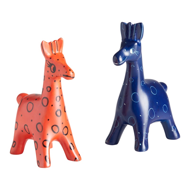 Kisii Soapstone Giraffe Figures Set of 2