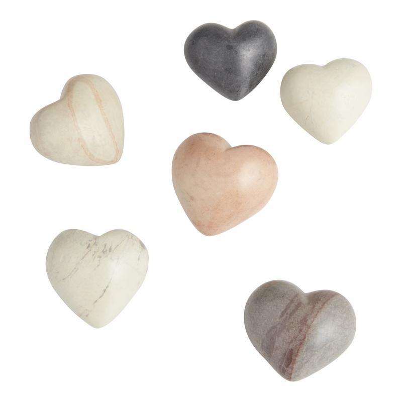 Kisii Soapstone Hearts 6 Piece