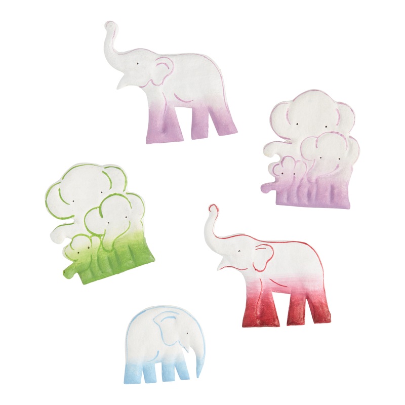 Mr. Ellie Pooh Paper Elephant Magnets Set of 5