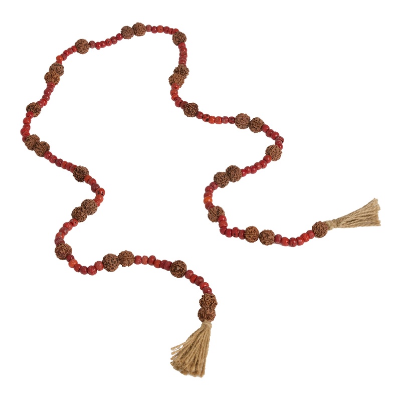Red Nepalese Rudraksha Mala Meditation Beads