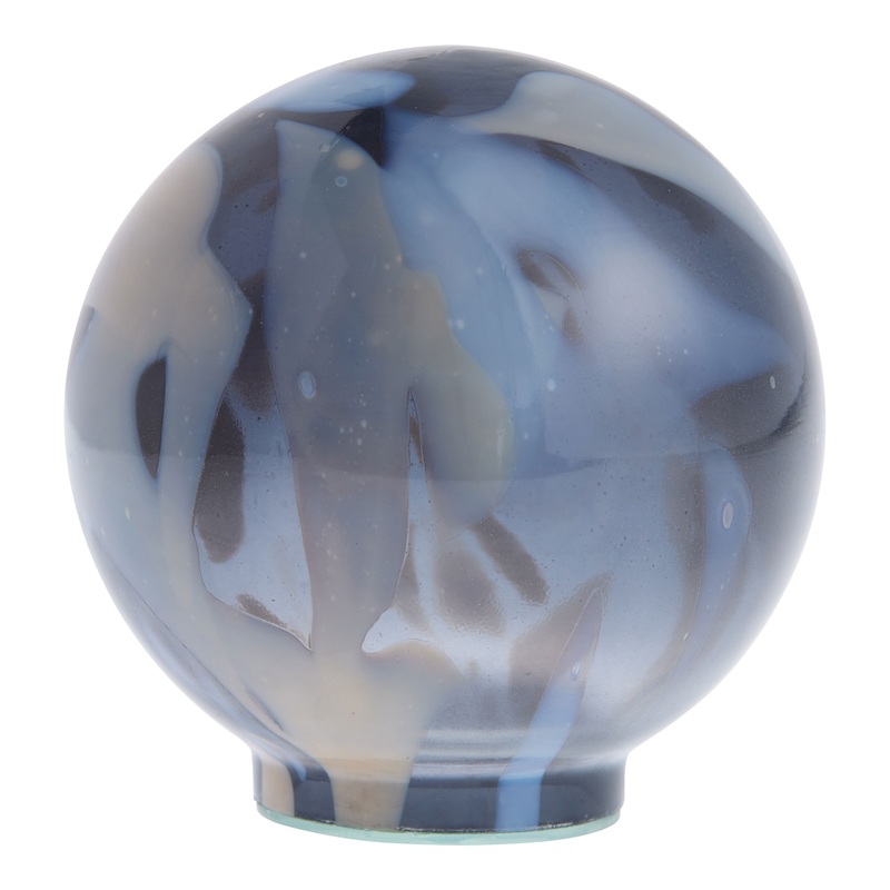 Small Black and Peach Glass Orb Decor