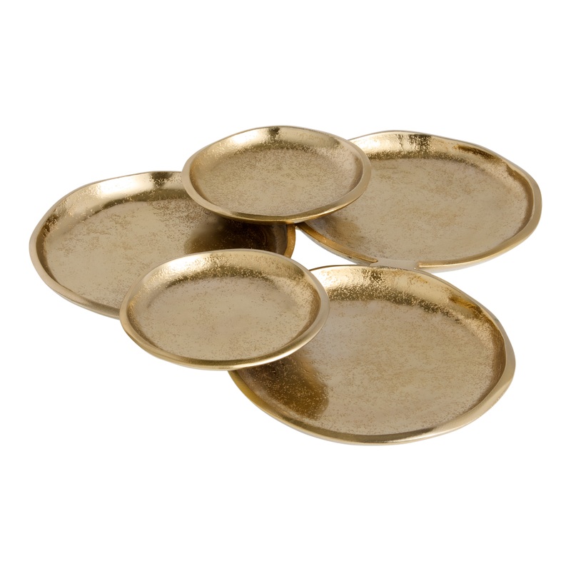 Antique Gold Metal Multilevel Tray