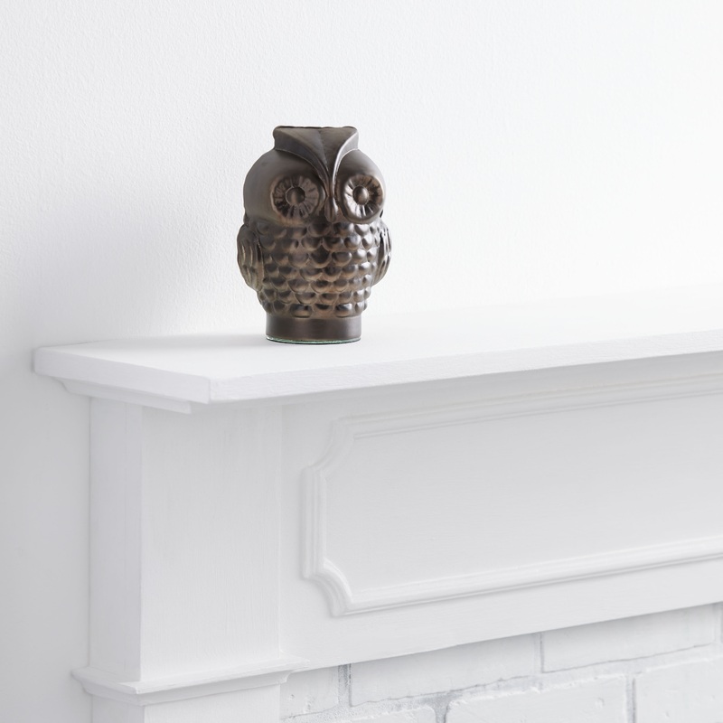 Blackened Bronze Blown Glass Owl Decor