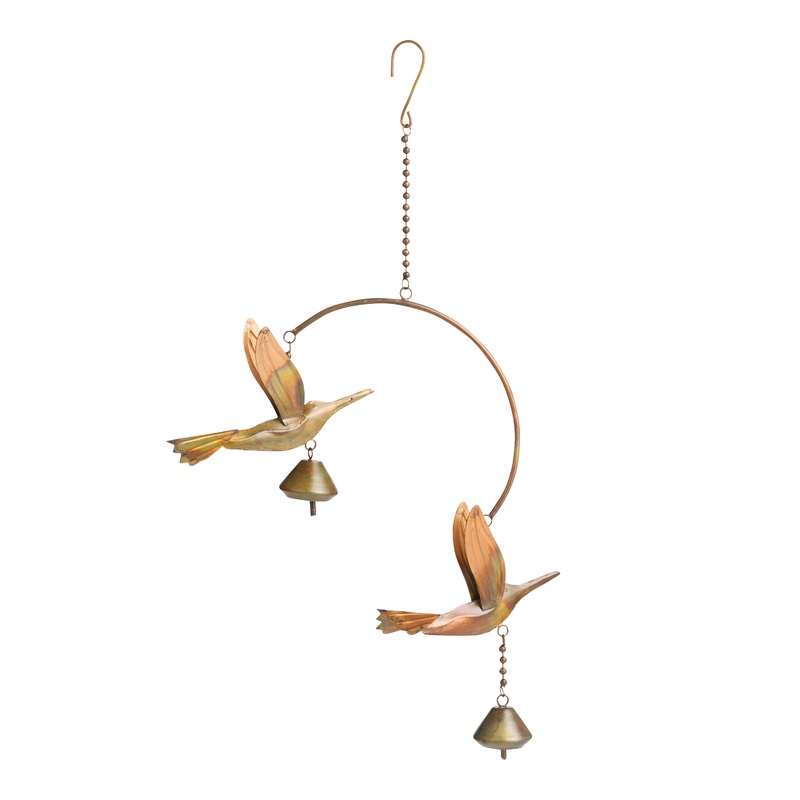Bronze Metal Balanced Hummingbirds Wind Chime