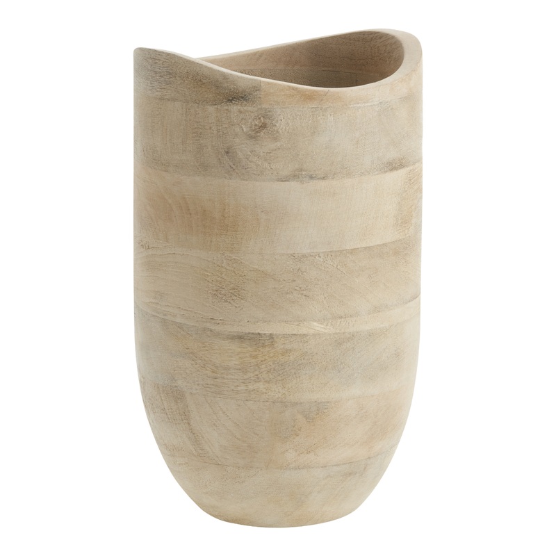 CRAFT Large Whitewash Mango Wood Vase