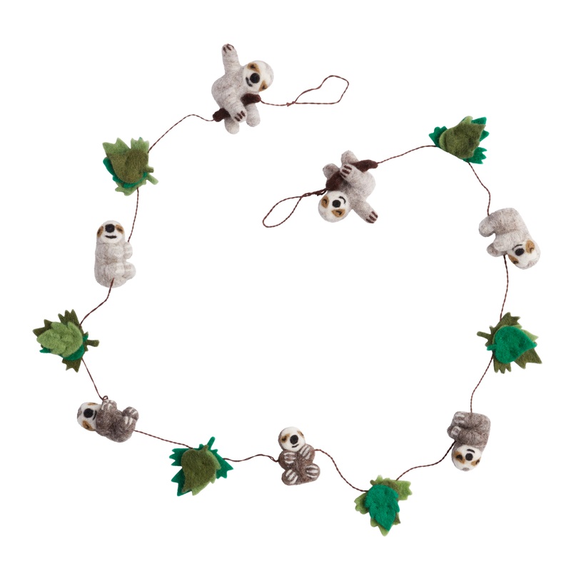 Felted Wool Sloth Garland