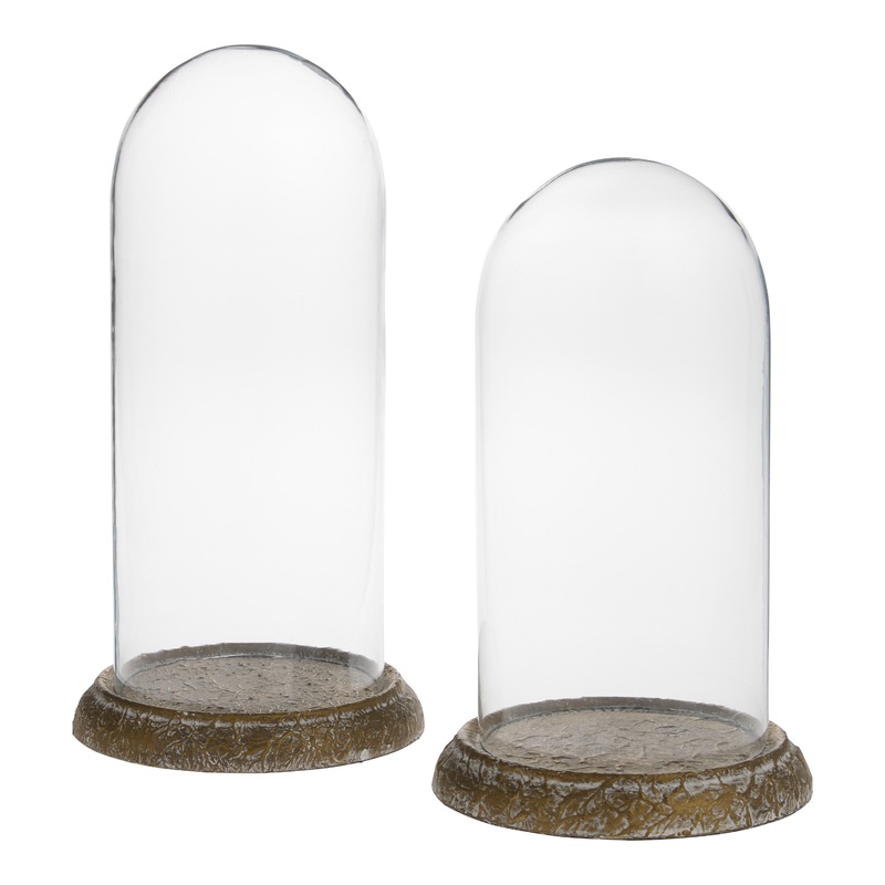 Glass Cloche with Antiqued Base