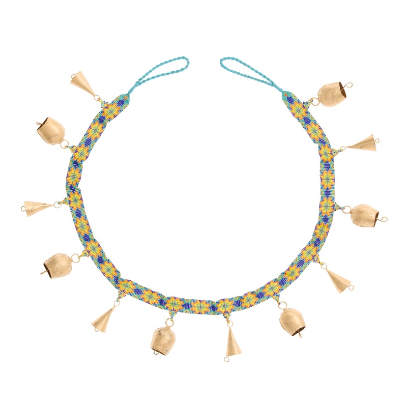 Gold Painted Iron Bell Beaded Garland