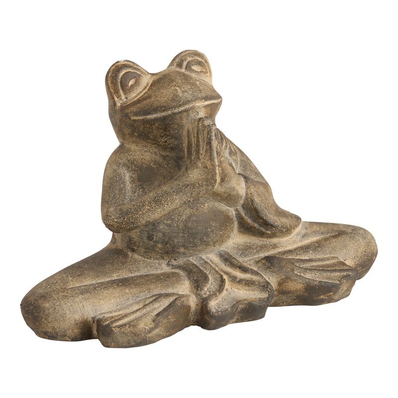 Gray Terracotta Yoga Frog Decor