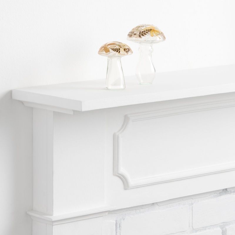 Handblown Glass Pressed Flower Mushroom Decor