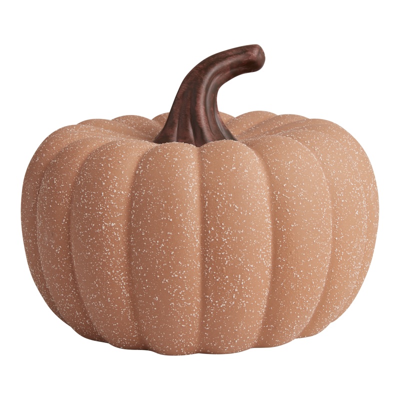 Large Terracotta Speckled Ceramic Pumpkin Dcor