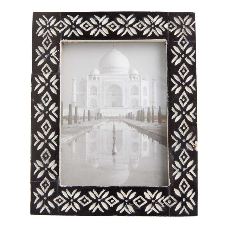 Mini Black and White Pierced Bone Frame