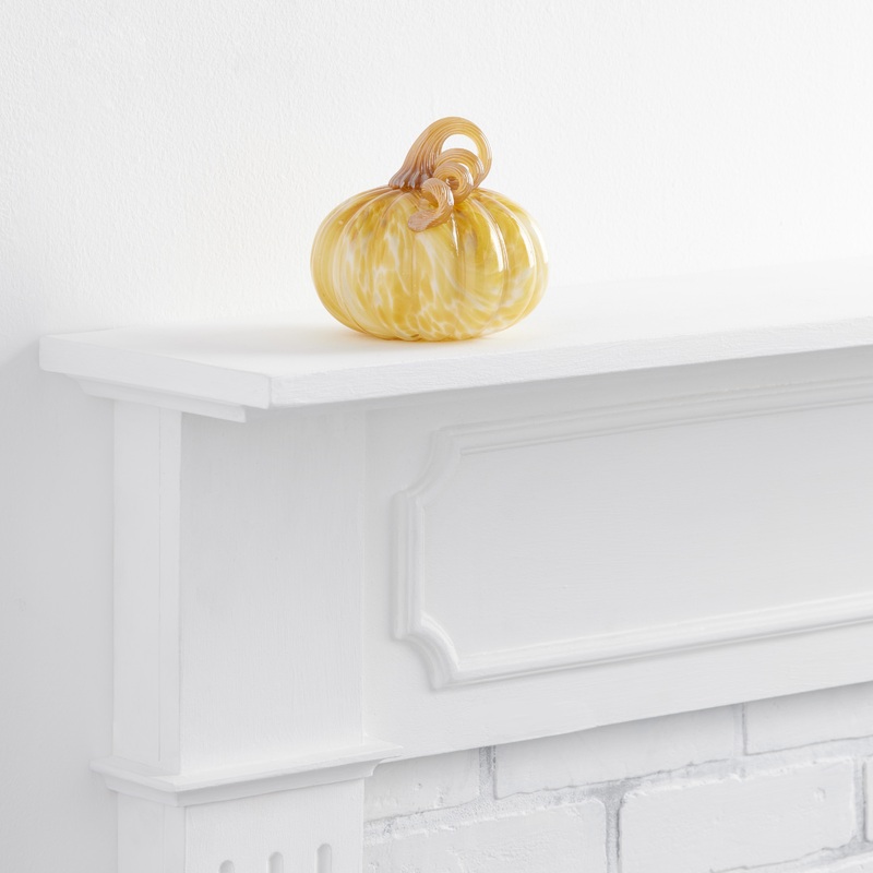 Modern Handblown Glass Pumpkin Decor