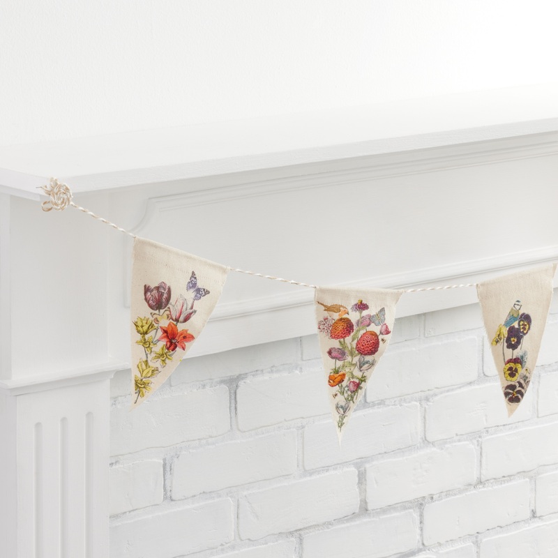 Multicolor Cotton Floral Pennant Garland