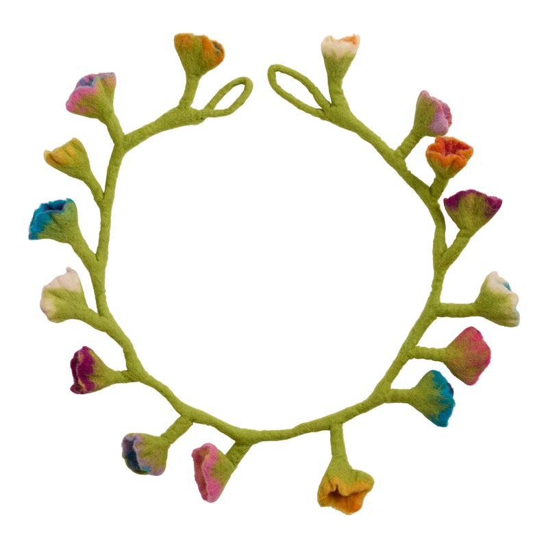Multicolor Felt Flower Vine Garland