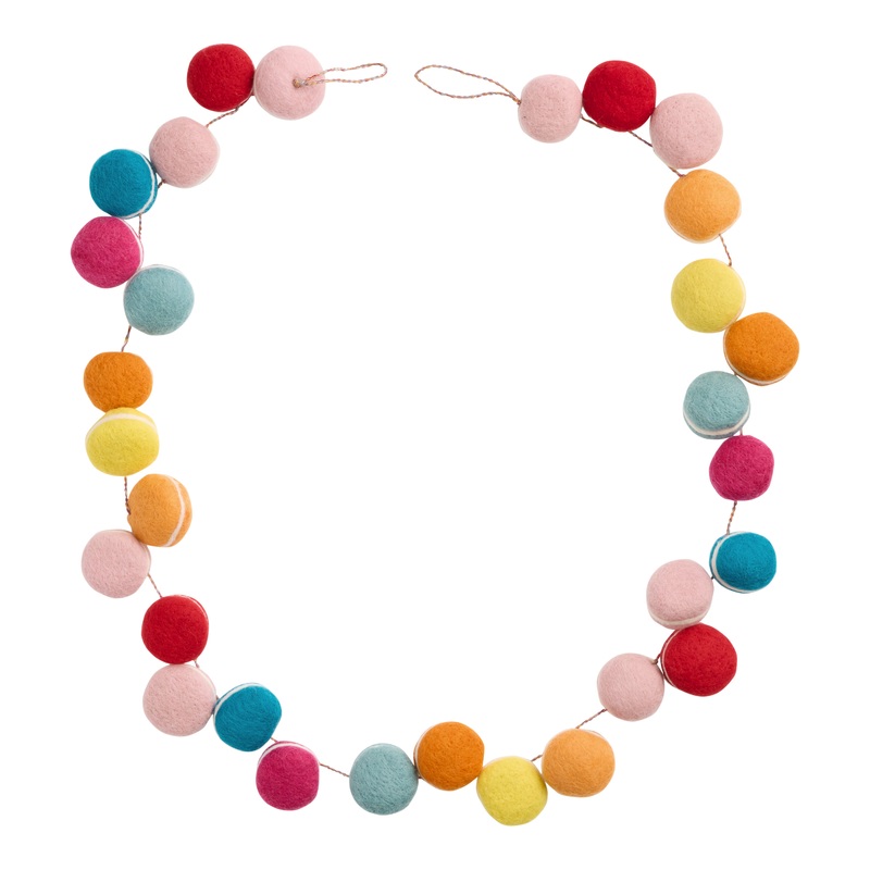Multicolor Felt Macarons Garland