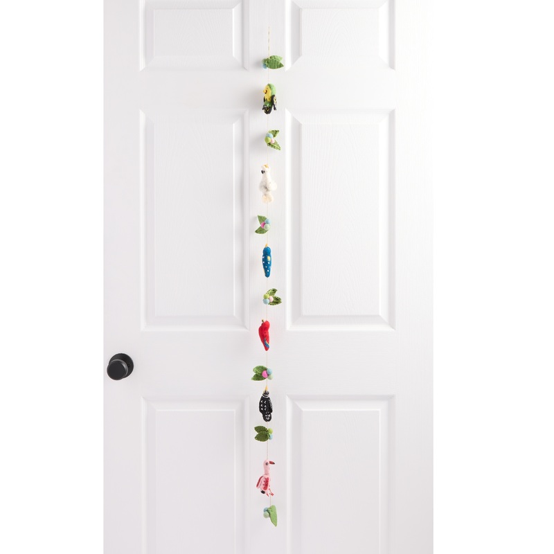 Multicolor Felt Tropical Bird Garland