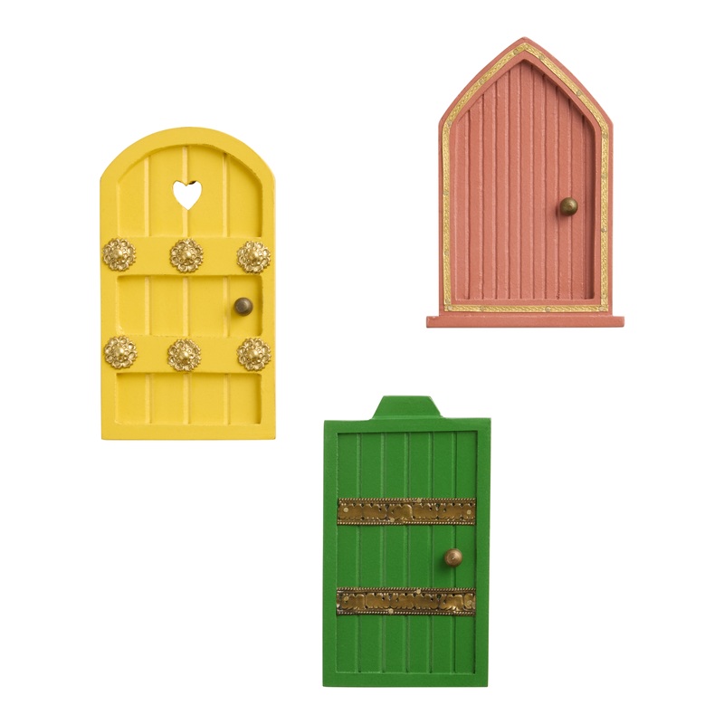 Painted Wood Fairy Doors Set of 3