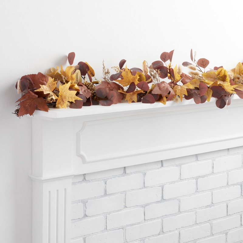 Purple Faux Eucalyptus Harvest Garland