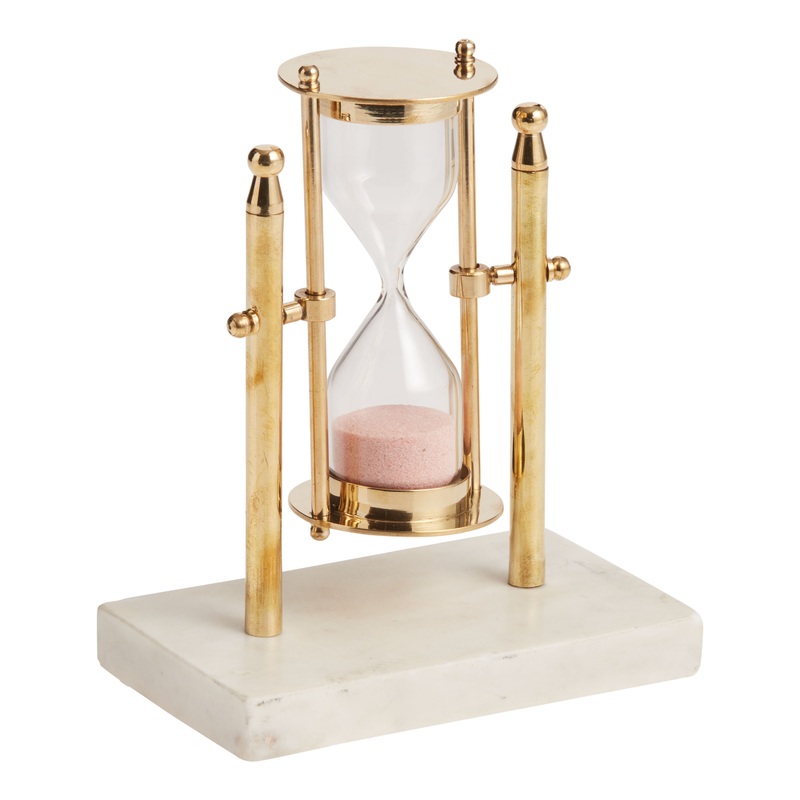 Rotating Brass Hourglass Timer With Stand