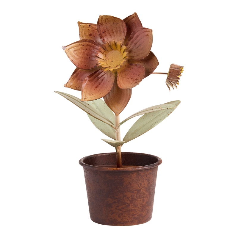 Sherbet Bloom Metal Potted Flower Tabletop Decor