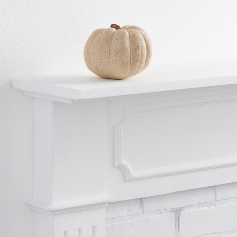 Small Faux Wood Pumpkin Decor