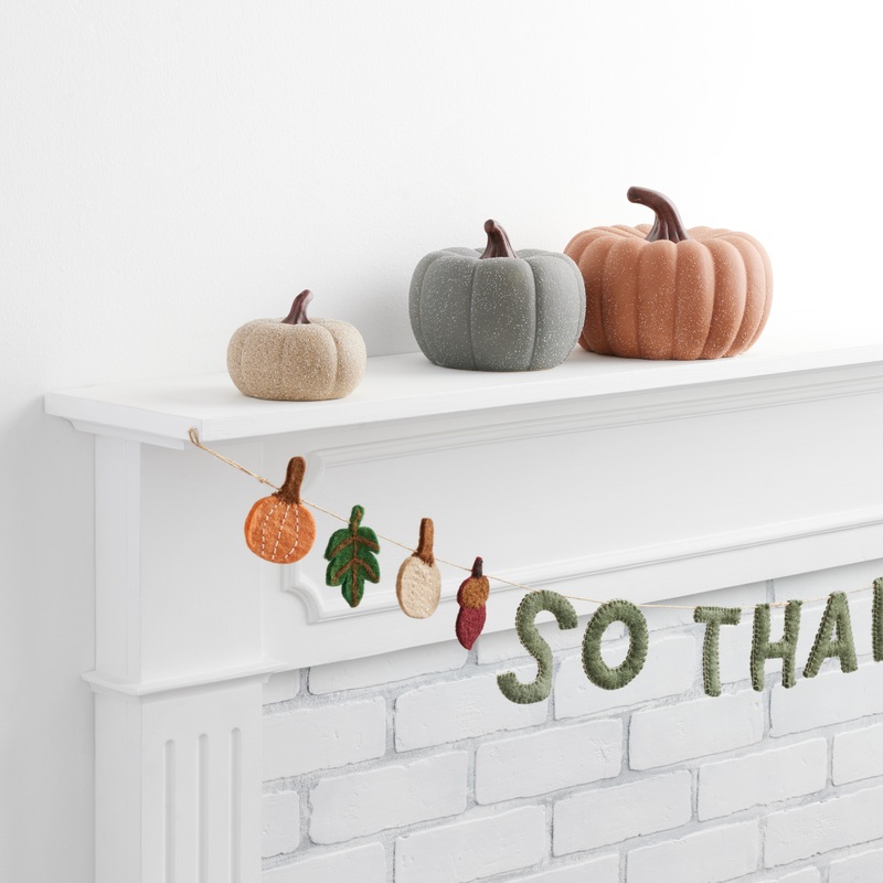 Small Sand Speckled Ceramic Pumpkin Dcor