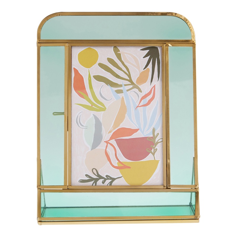 Teal Glass and Metal Deco Frame