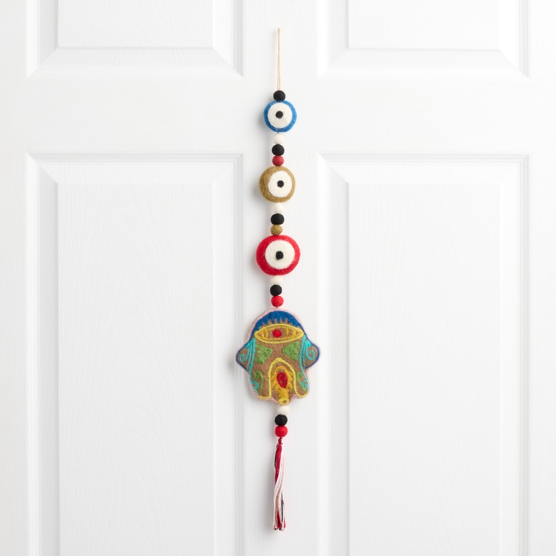 Wool Evil Eye and Hamsa Hanging Decor