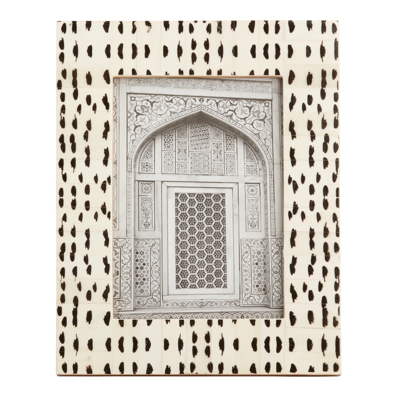 Black And White Abstract Dots Bone Frame