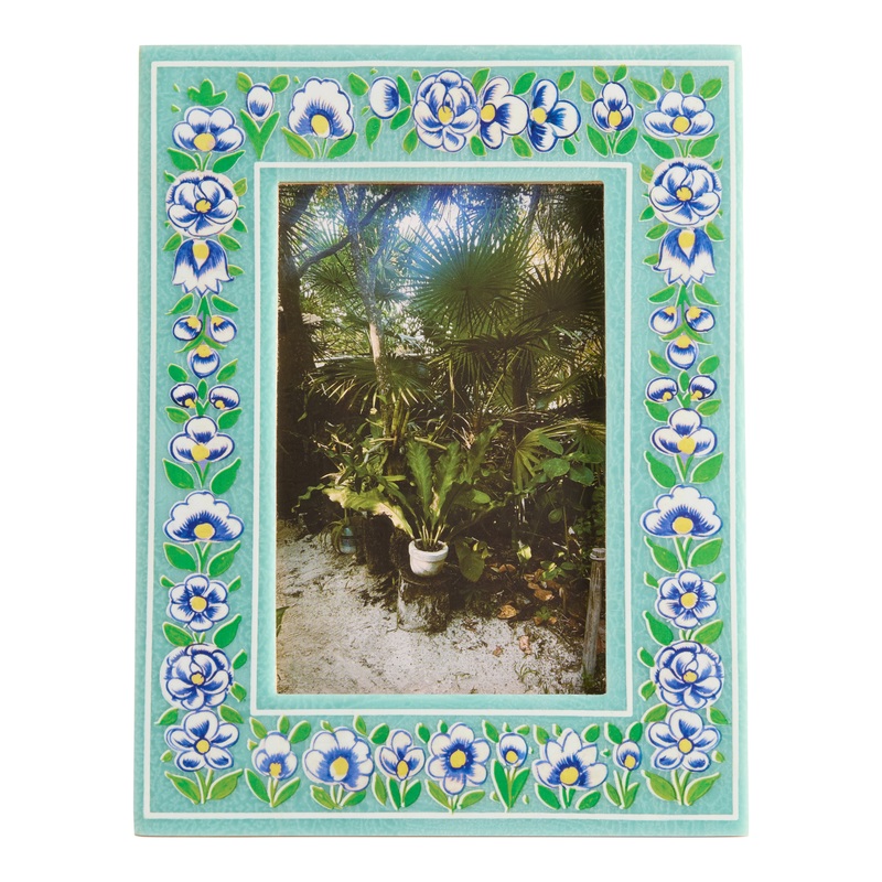 Blue and Lavender Floral Frame