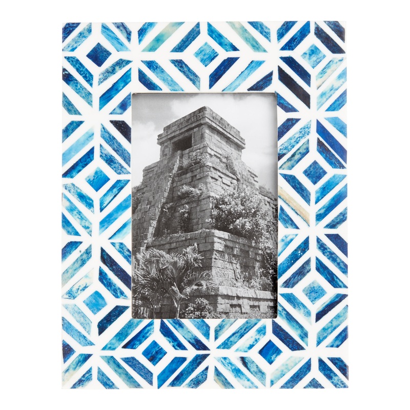 Blue and White Deco Tile Bone Frame