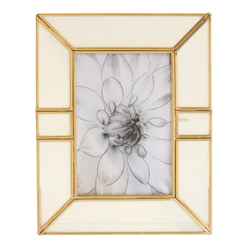 Brushed Gold and Linen Picture Frame