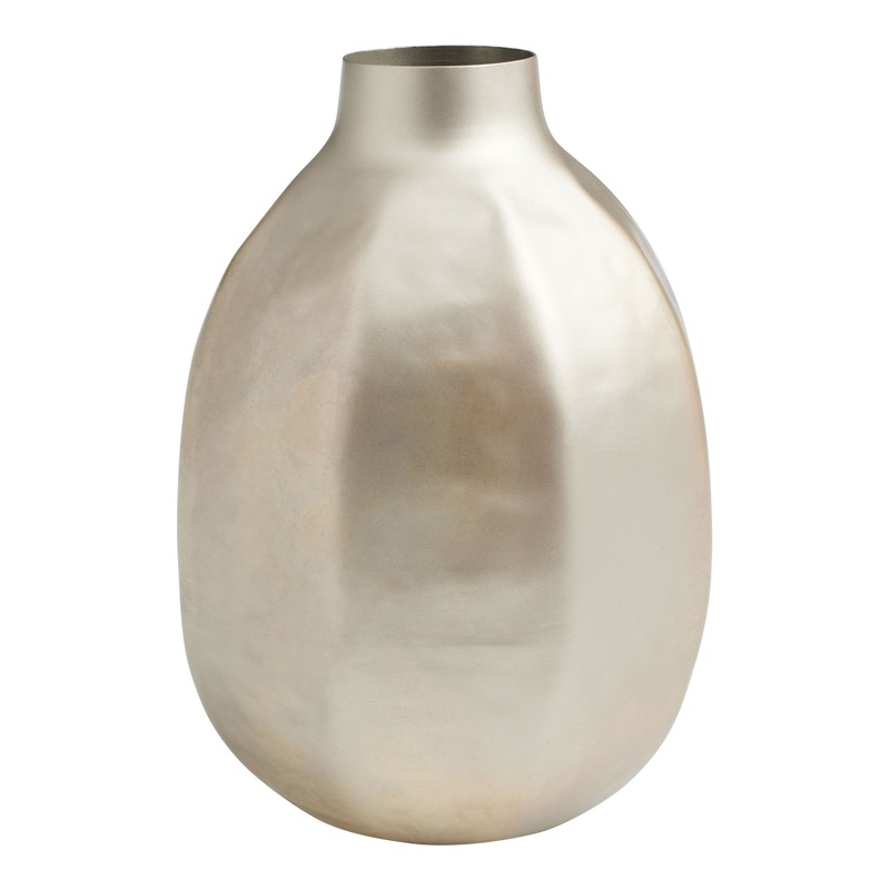 Champagne Gold Hammered Metal Bud Vase