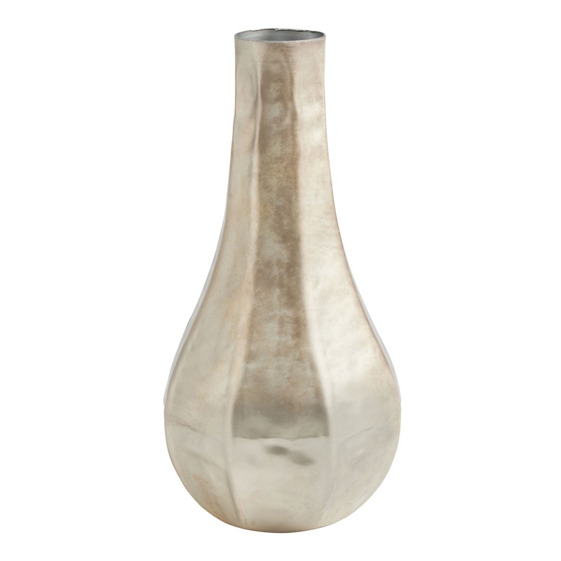 Champagne Gold Hammered Metal Vase