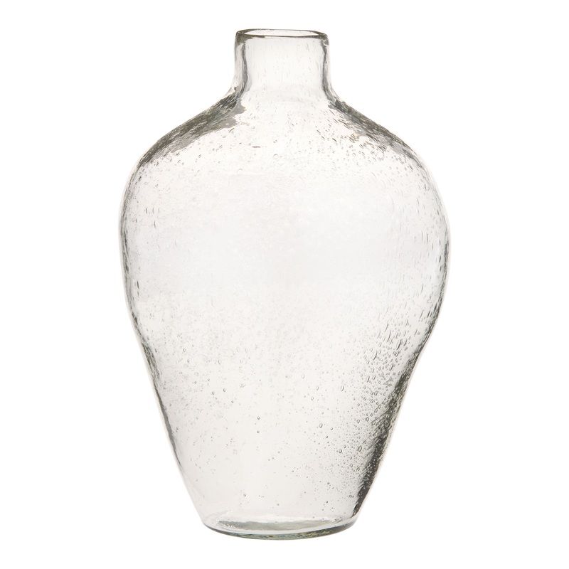 Clear Bubble Glass Bottle Vase