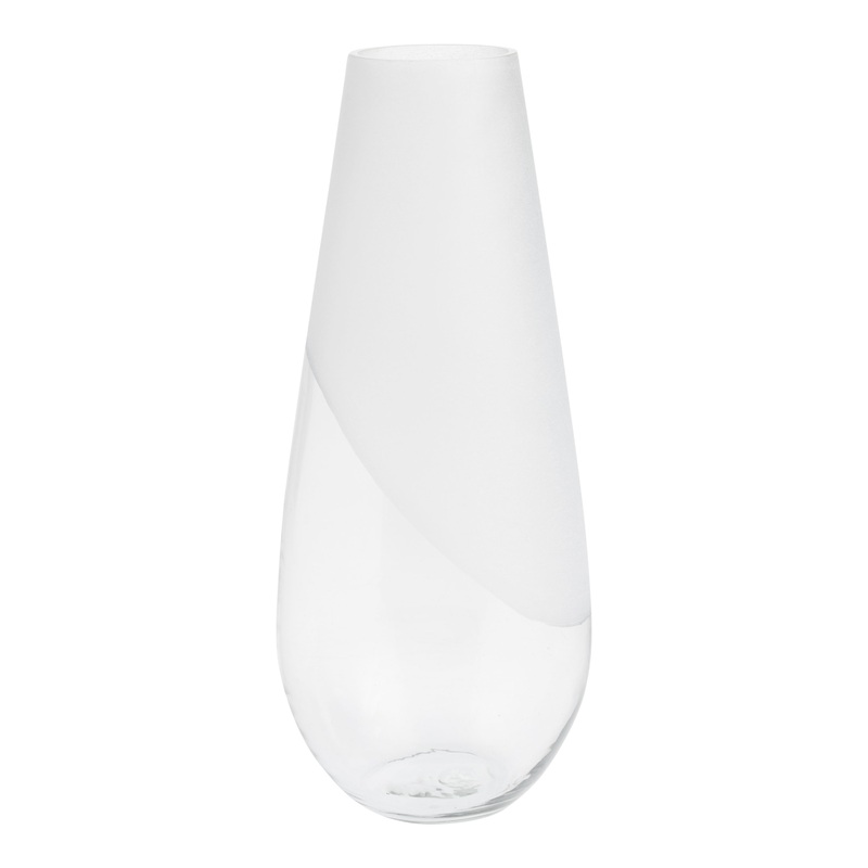 Frosted Glass Asymmetrical Vase